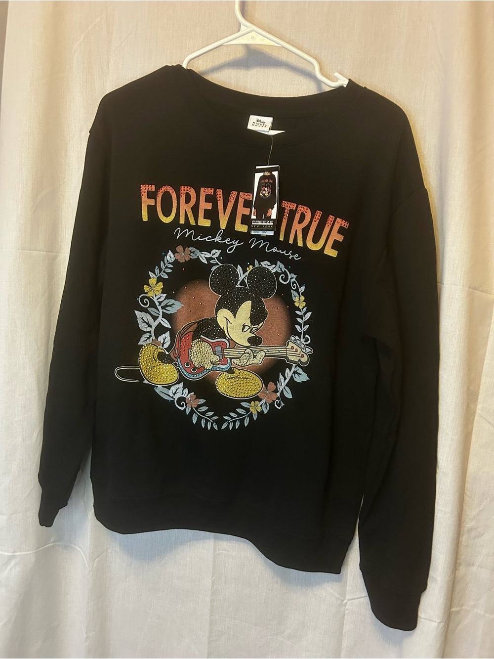Disney Black 'Forever True' Mickey Graphic Crewneck